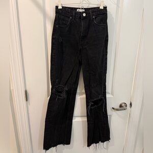 Zara Distressed Black Jeans